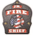 Plastic Curved Back Fire Helmet with US Flag Jr Fire Chief Shield